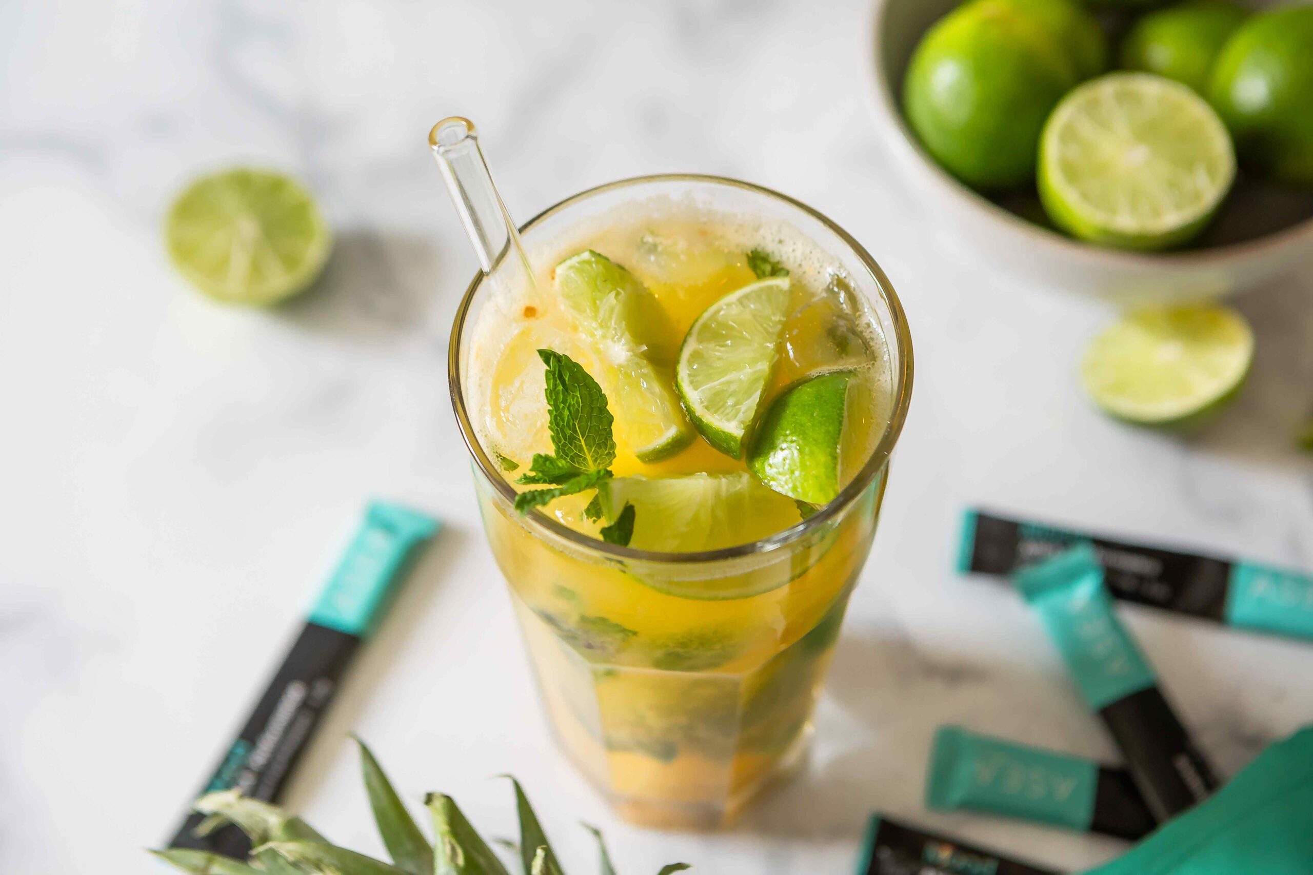 A lifestyle image representing calm focus and balance, paired with ASEA Mood as a cellular energy drink. The visual supports how daily mood support can fit naturally into moments of relaxation and mental clarity.