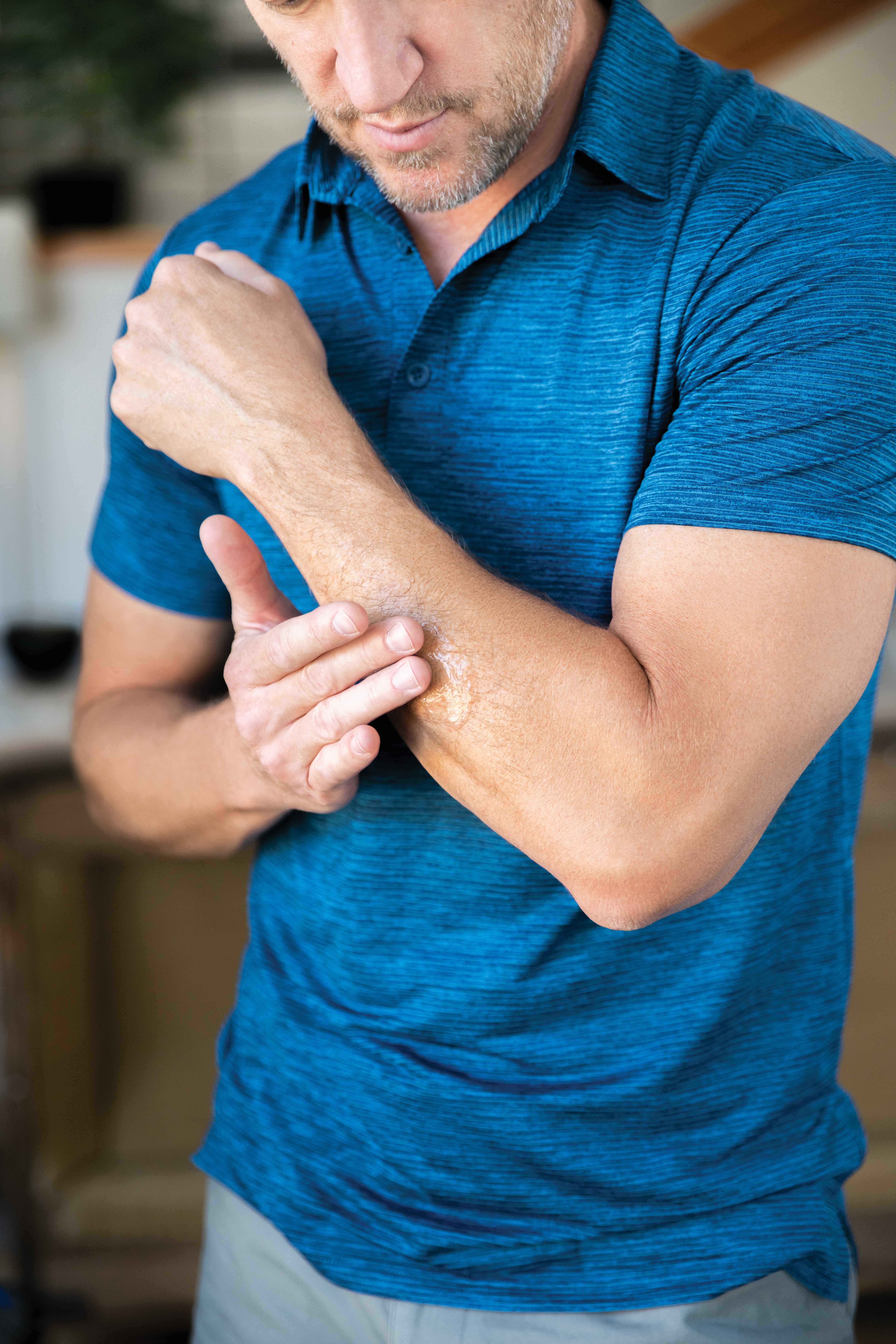 A visual representing men’s skincare from the inside out, aligning lifestyle habits like hydration, nutrition, and stress management with healthy aging skin.