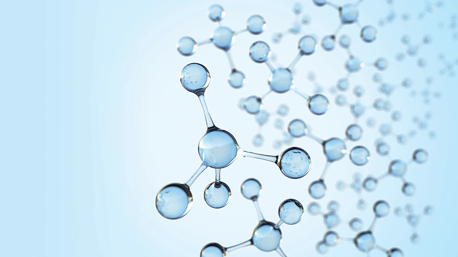 Visualisierung von Redox-Signalmolekülen als Molekülstruktur im Kontext der ASEA Redox-Technologie