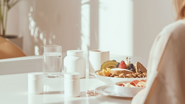 Nahrungsergänzungsmittel als Teil eines gesunden Frühstücks und bewussten Lebensstils